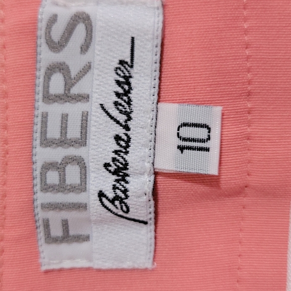 NWOT FIBERS by Barbara Lesser Peachy Pink Capri Crop Pants Size 10 - Picture 8 of 10